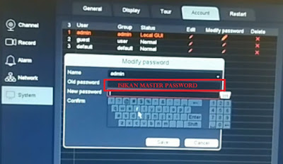 Cara reset password UVR dan DVR spc
