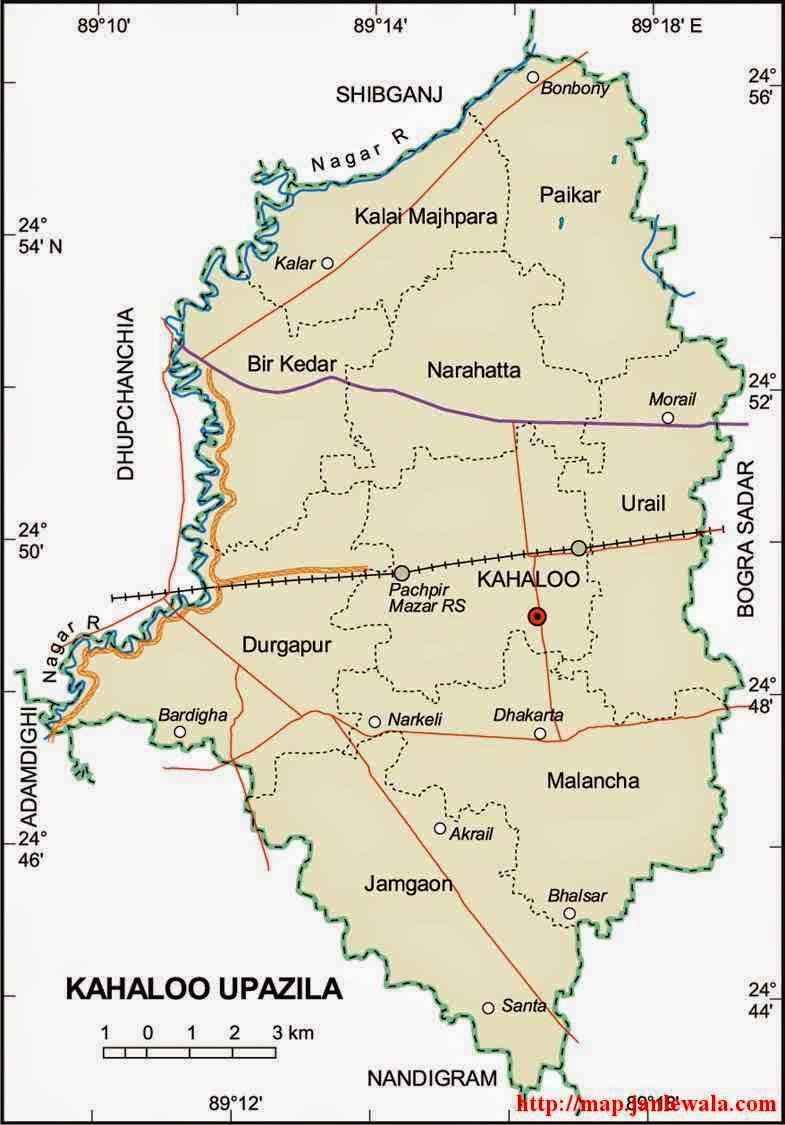 kahaloo upazila map of bangladesh