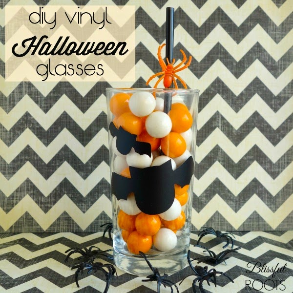 DIY Halloween Vinyl Glasses from Blissful Roots