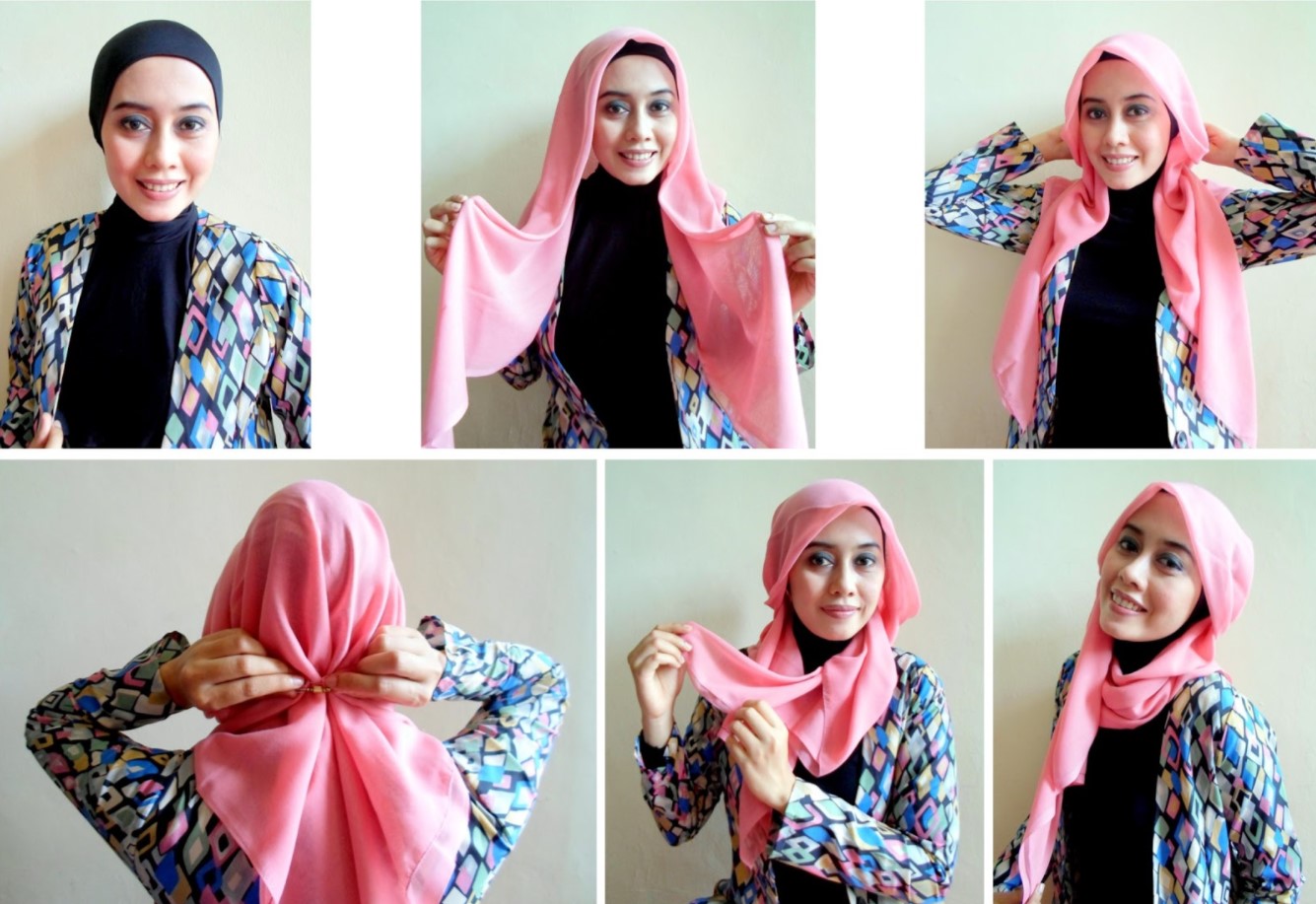 32 Tutorial Hijab Wisuda Segi Empat Satu Warna Yang Kece Kekinian
