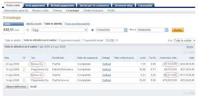 provaa di pagamento paypal bonus presentazione