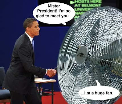 Obama saludando al ventilador