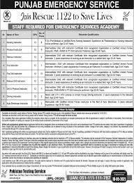 Rescue 1122 New Government Jobs Available in Punjab, Pakistan, 2022