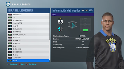 PES 2019 PS4 Classic Option File CONCACAF & CONMEBOL Legends