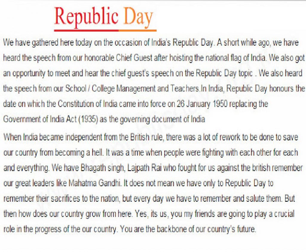 indian republic day essay