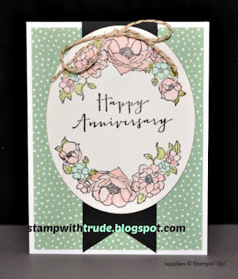 Timeless Love, Anniversary card, Stampin' Up!, Stamp with Trude, floral, watercolor technique, Tuesday Tutorial