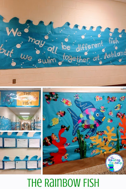 A variety of literacy bulletin board ideas featuring popular children's books such as: Charlie & the Chocolate Factory, The Rainbow Fish, Magic Treehouse, and more!