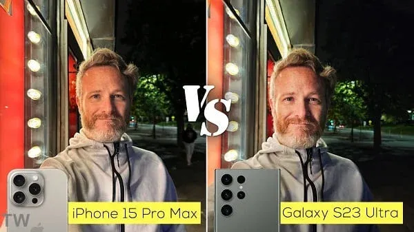 samsung s23 ultra vs iphone 15 pro max camara (Modo nocturno)