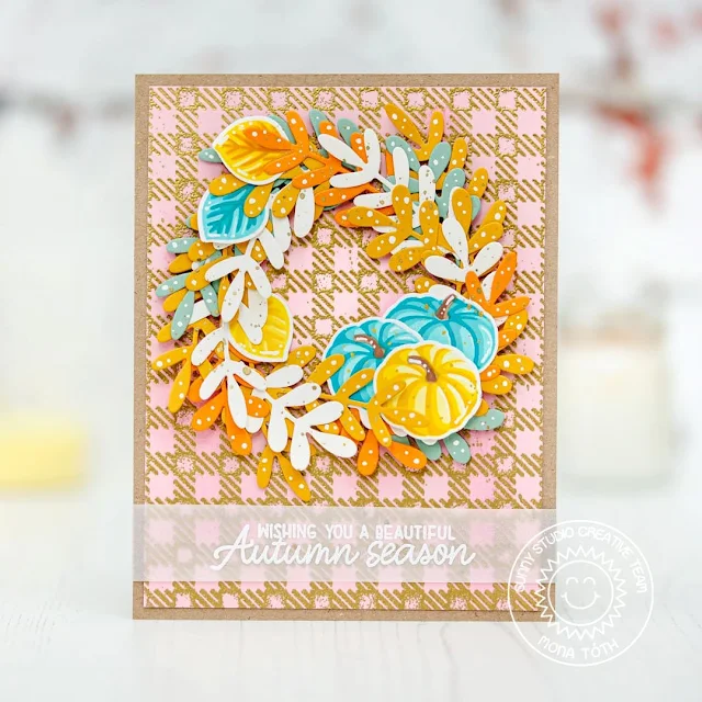 Sunny Studio Stamps: Winter Greenery Crisp Autumn Beautiful Autumn Fall Themed Card by Mona Toth