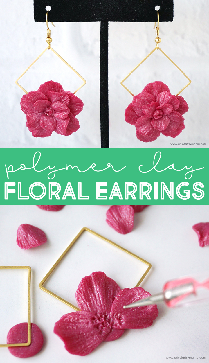 Polymer Clay Floral Dangle Earrings