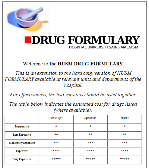 IIUMRx6th: HUSM Drug Formulary