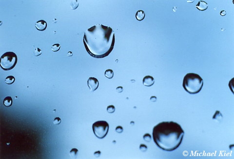 One example of this is a raindrop.