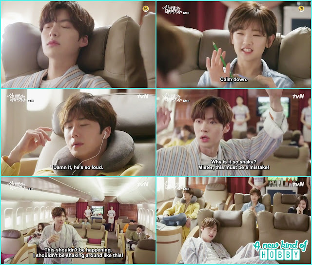  hyun min open his eyes when he was in the plane landing to their vacation house - Cinderella and Four Knights - Episode 8 Review