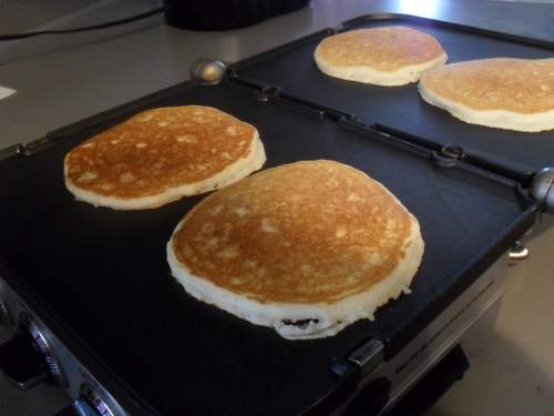 Gluten-Free Pancakes Cooking on the Grill