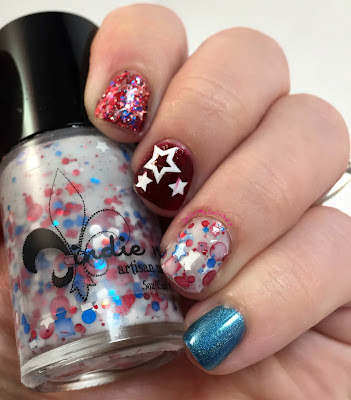blue eyed girl lacquer, jindie nails, julep, dance legend, 4th of july nails, fireworks, independence day