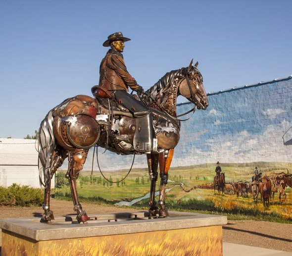 John Lopez arte esculturas metal sucata ferro velho animais rancho americanos