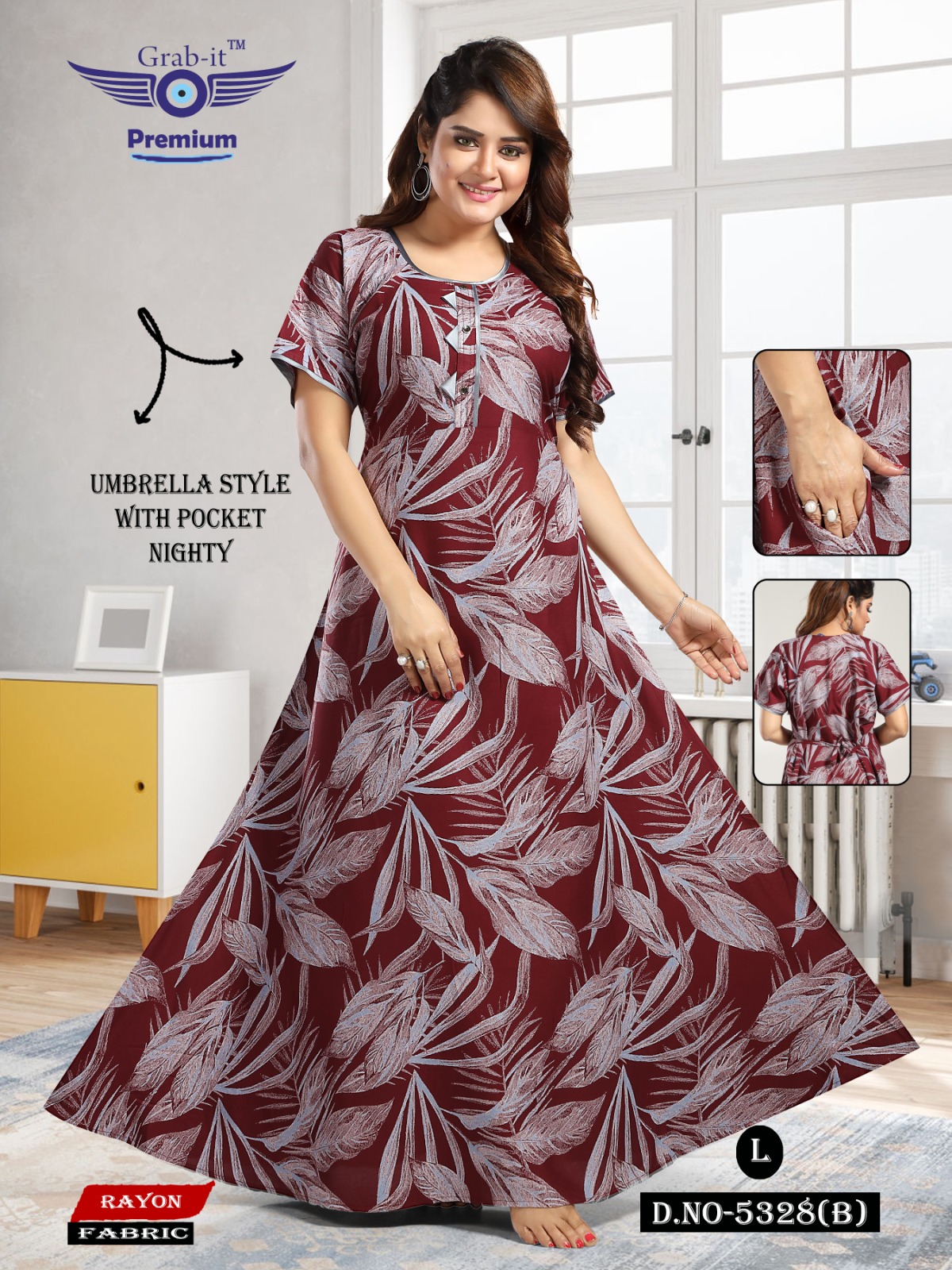 Buy OSF Women's Printed Cotton Floral Maxi Round Neck Full Length Nightwear Night  Gown Nighty (Pack of 1, Blue, NW0350_2XL_B, Size: 2XL) at Amazon.in