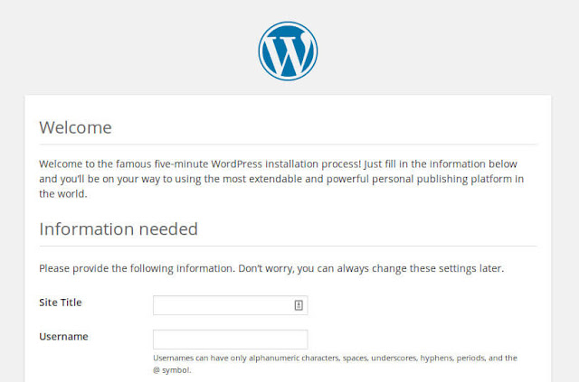 Creating a new user in new Wordpress installation