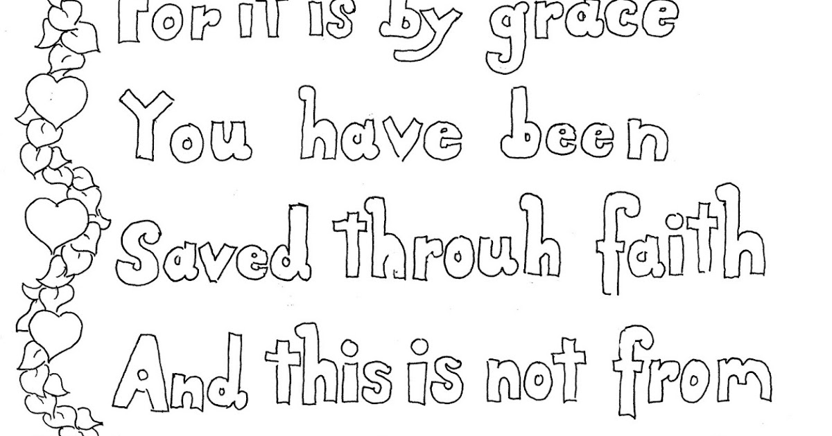 Coloring Pages for Kids by Mr. Adron: Ephesians 2:8-9 Print and Color