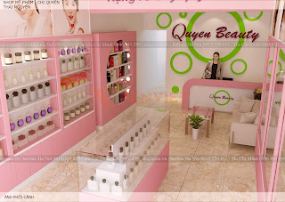 Thiết kế shop mỹ phẩm Quyên Beauty - Thái Nguyên