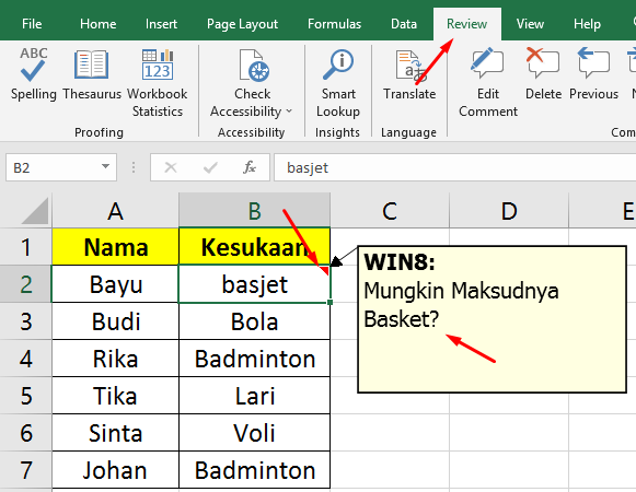 Cara Membuat Komentar Di Excel Dan Tips Menambah, Edit, dan Hapus