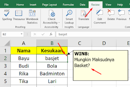 Cara Membuat Komentar Di Excel Dan Tips Menambah, Edit, dan Hapus