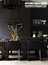 black and dark shades interior design, art deco style in interior