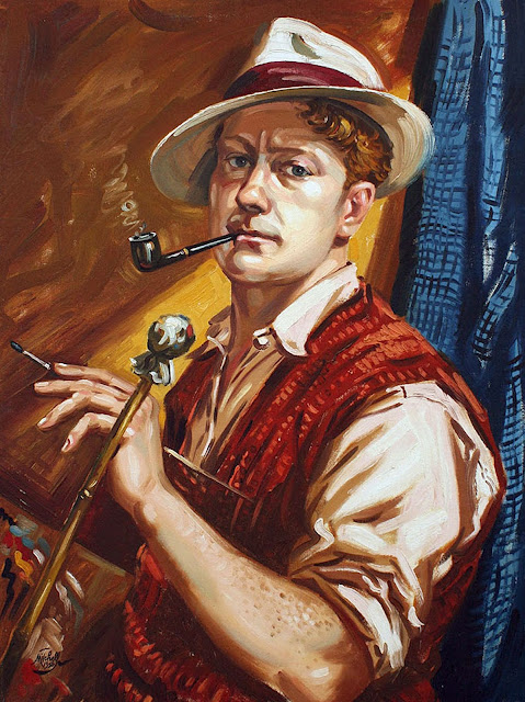 Leonard Victor Mitchell, Self Portrait, Portraits of Painters, Fine arts, Portraits of painters blog, Paintings of Leonard Victor Mitchel, Painter Leonard Victor Mitchell