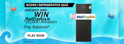 Godrej Refrigerator Quiz Answer Win Rs 20000