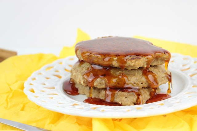 healthy oat pancakes with orange and honey