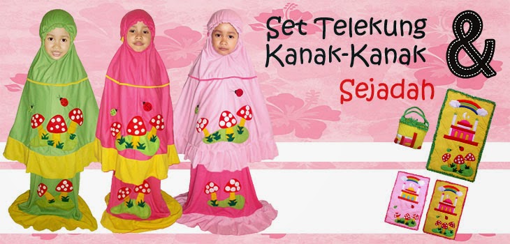 Set Telekung Kanak Kanak  Dan Sejadah