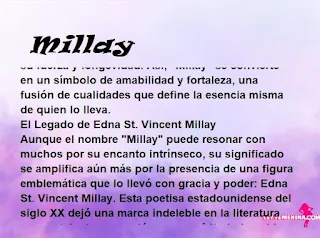 ▷ Significado del nombre Millay