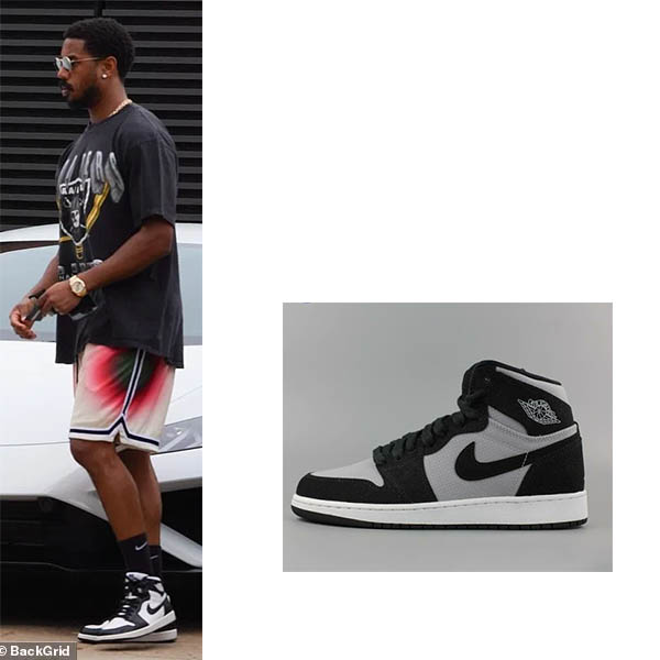 Michael B. Jordan wearing Nike Air Jordan 1 retro high og sneakers in Nobu, Malibu on June 28, 2021