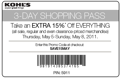 kohls printable coupons april 2011. Final Day for Kohl#39;s Printable