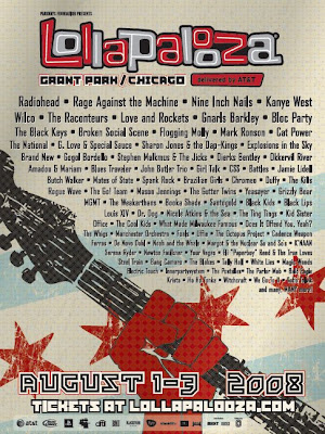 Lollapalooza 2008 Lineup Poster