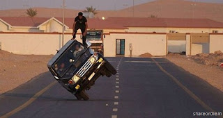 Image of Crazy Car Stunts by a Arab Guy