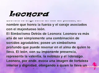 ▷ Significado del nombre Leonora