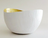 paper mache gold lined bowl