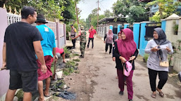 Antisipasi Penyakit DBD, Polsek Juntinyuat Gotong Royong Bersih-bersih Lingkungan