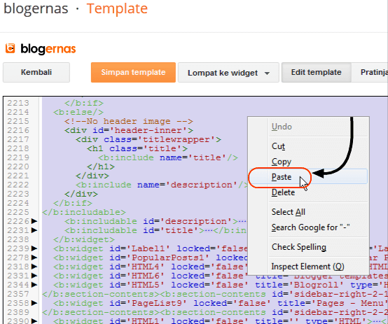 Cara Mengganti Template Blog Melalui Mode Edit HTML