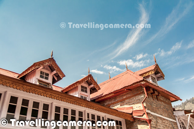 With its two multi-tiered sanctuary towers, elegantly sloping slate-tiled roofs, and gleaming golden spires, Sarahan Palace & Bhimakali Temple are few of the most majestic of the few early timber architectures left in the Sutlej Valley... This is an area renowned for its unusual tradition of housing holy shrines on raised wooden platforms.