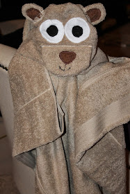 DIY hooded teddy bear towel, hooded bath towel