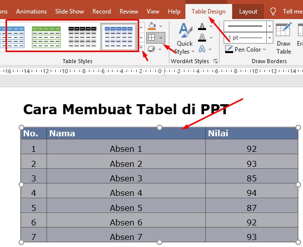 Cara Design Tabel PPT Agar Lebih Menarik