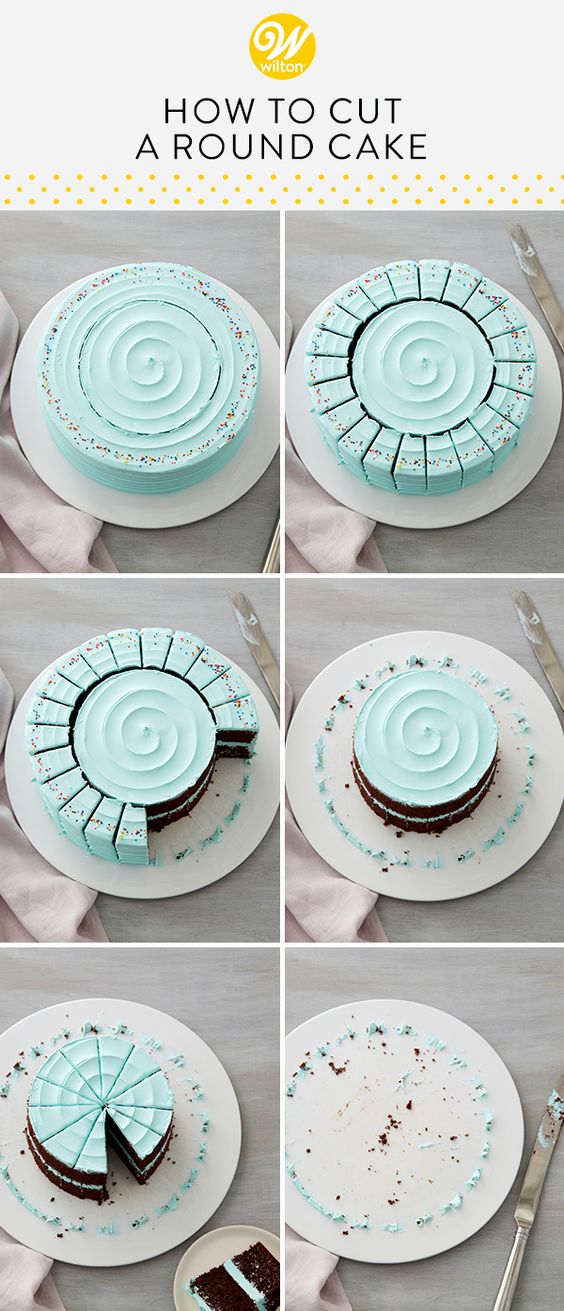 Whether your cake is 8 in. or 16 in., you can learn how to easily cut a round cake into uniform slices – great for appeasing frosting lovers and cake lovers alike!