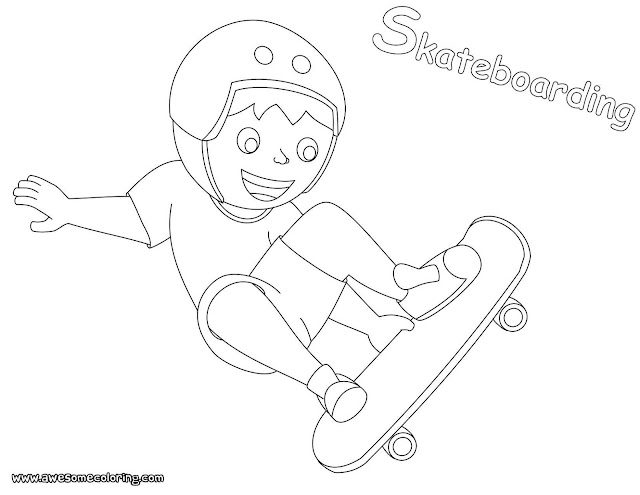 skateboarding coloring page