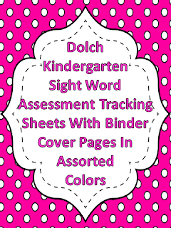 Dolch Kindergarten Sight Word Assessment Tracking Binder