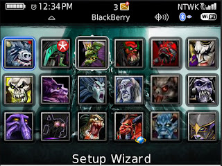 Blackberry Bold 9700 Free DOTA Scourge Theme Application Screen