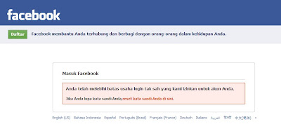 akun facebook di bekukan