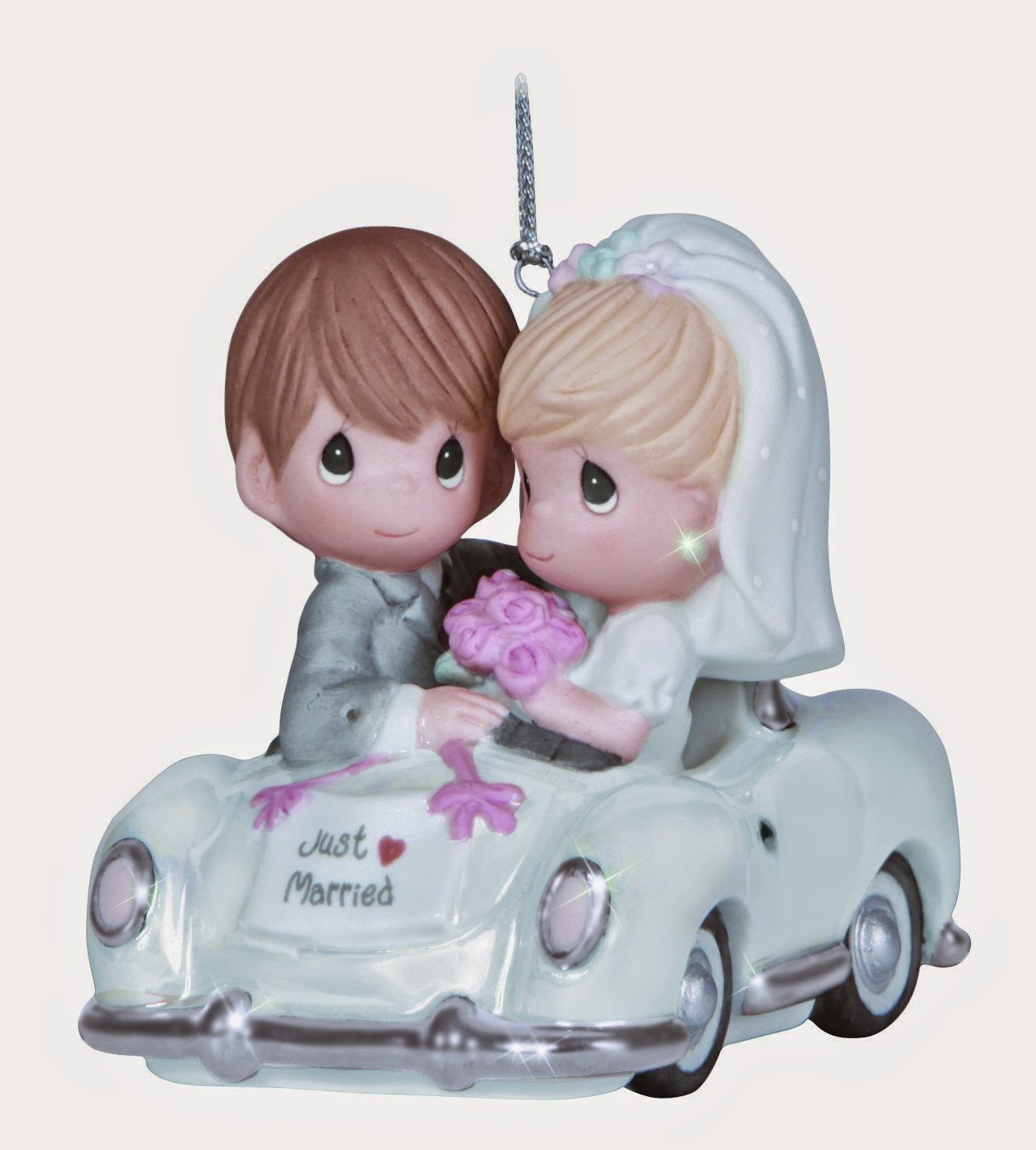 Precious Moments Couple in Car Wedding Ornament