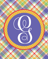 Free Printable Summer Plaid Monograms | A-Z Available for Instant Download | 8x10 design